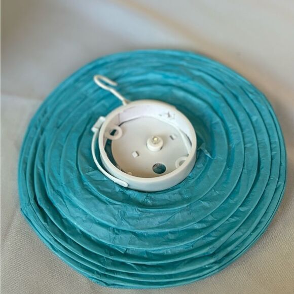 8” Blue Light Up Paper Lanterns Set of 2 - Picture 3 of 5